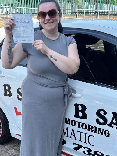 Sophie passed her driving test with her 1st attempt, with 3 minors only 25th June 2026 Sidcup Test Centre