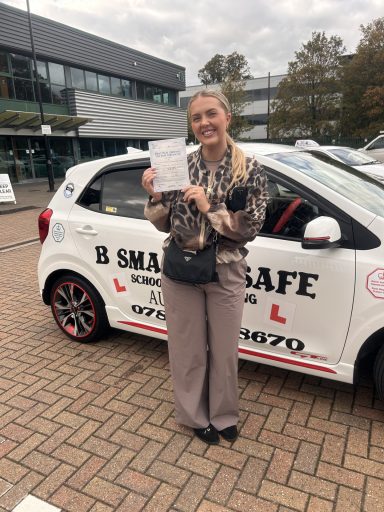 Saskia passed her driving test with her 1st attempt, 3 minors only 15th October 2026 Sidcup Test Centre 2.05pm