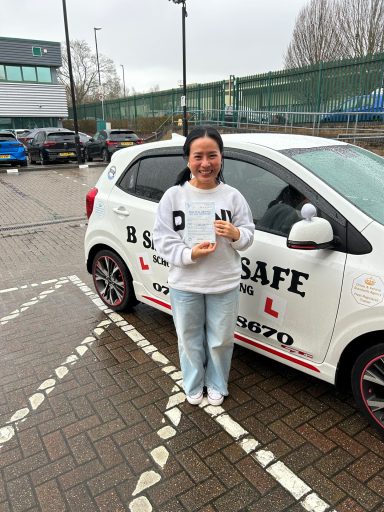 Peko Passed her driving test with her 1st attempt, 2 minors only 6th February 2026 Sidcup Test centre